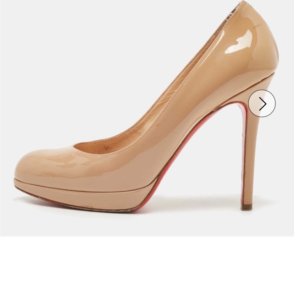 Christian Louboutin Beige Patent
Leather New Simple Pumps Size 38.5